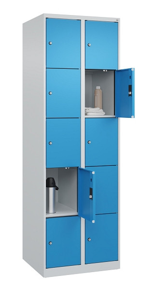C+P Schließfachschrank Evolo PLUS, 10 Fächer, 1850x600x500mm, 7035/5012, 049000-205 S10007