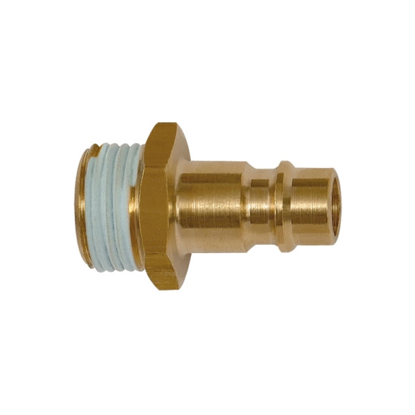 Riegler Nippel für Kupplungen NW 7,2 - NW 7,8, Messing blank, R 1/4 AG, 117890