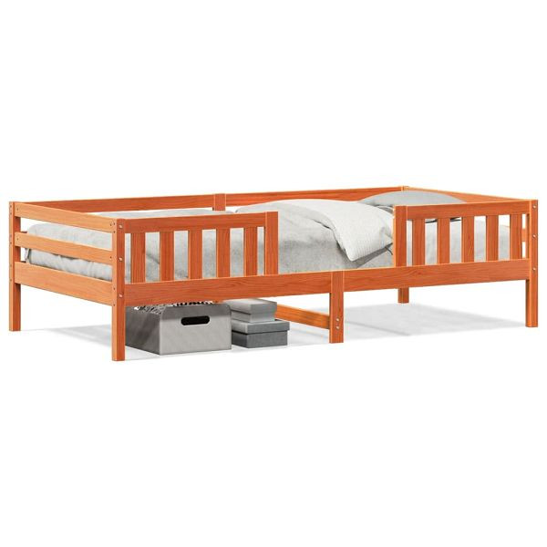 vidaXL Massivholzbett Wachsbraun 80x200 cm Kiefer, 846978