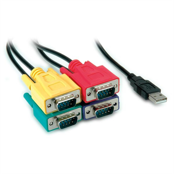 ROLINE Konverter USB / 4-fach Seriell, 1,5 m, 12.02.1016