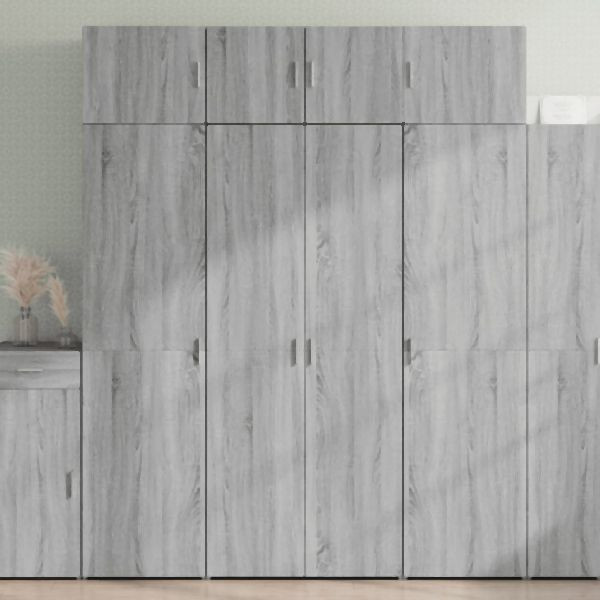 vidaXL Hochschrank Grau Sonoma 80x42,5x225 cm Holzwerkstoff, 3281355