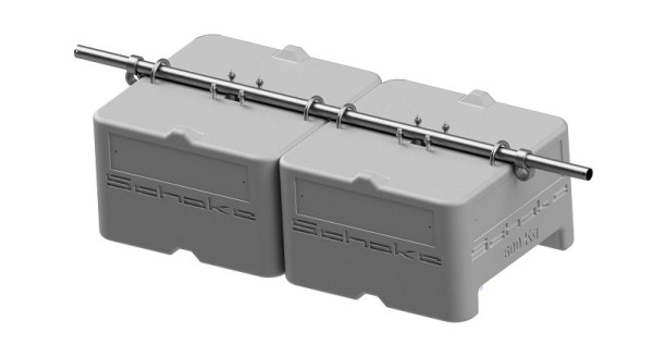 Schake Betongewichte SET 1 bestehend aus: 2x Beton-Aufstellvorrichtung 600Kg, 1x Verbindungsrohr für Betongewichte 2,2m, 2x Normalkupplung BB, 3F120-SET1