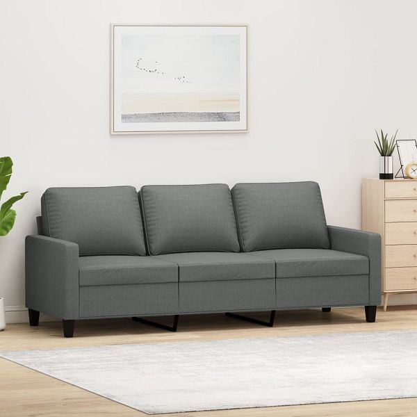 vidaXL 3-Sitzer-Sofa Dunkelgrau 180 cm Stoff, 359172, 8721012138988