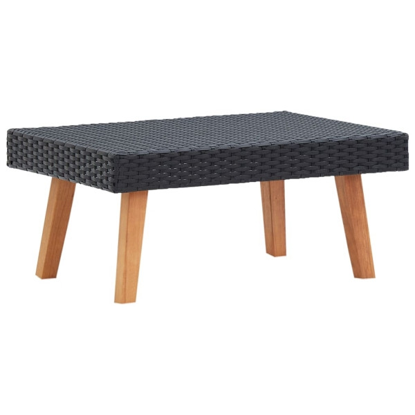 vidaXL Garten-Couchtisch Poly Rattan Schwarz, 310222, 8720286073629