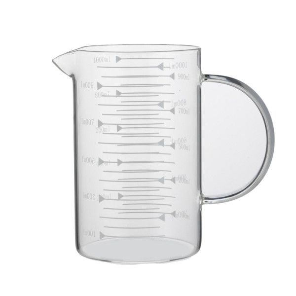 WAS Messbecher, Ø 10 cm, 1,0 L, mit 50 ml Skalierung, Borosilikatglas, 1821100