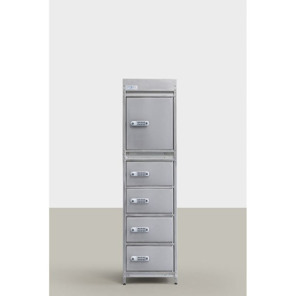 STEIN HGS Edelstahlschrank, 1 bis 8 Fächer, Außenbereich, 5 Stück, Wandmontage, 84510.0015