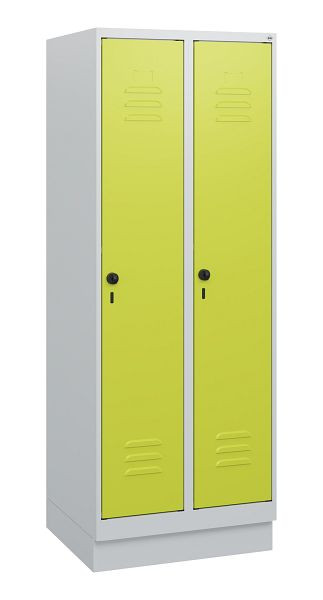 C+P Umkleidespind Classic PLUS, Sockel, 2 Abteile, 1630x600x500mm, 7035/0024, Drehriegel, 0800205-20 S10010