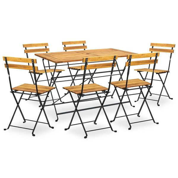 vidaXL 7-teilig Garten-Essgruppe Klappbar Akazie Massivholz, 3058156