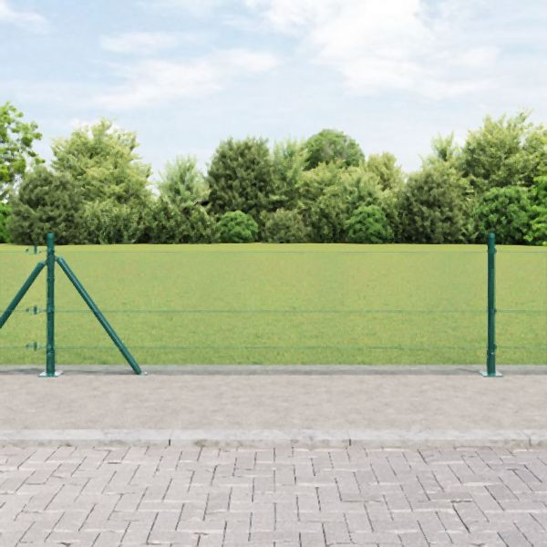vidaXL Geschweißter Drahtzaun mit 13 Flanschen Grünen 0.5x25 m Stahl, 3352423
