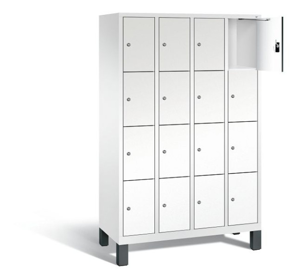 C+P Schließfachschrank Evolo, H1850xB1190xT500mm, Farbe: Verkehrsweiß / Dekor Weiß, 48010-404 S10198