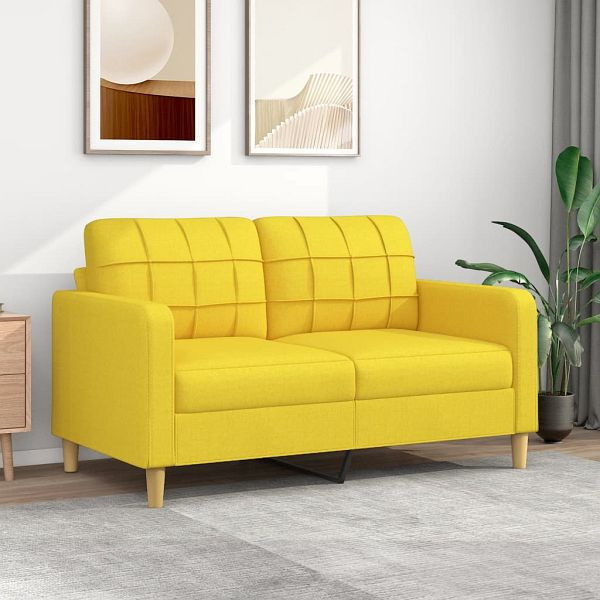 vidaXL 2-Sitzer-Sofa Hellgelb 140 cm Stoff, 359096, 8721012138223