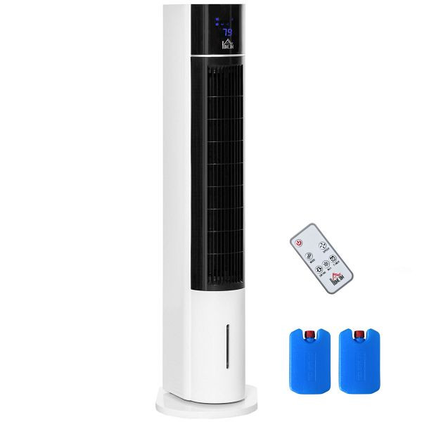HOMCOM Säulenventilator, Klimaanlage in Säulenform, um 52 Grad drehbar, leiser Betrieb, 3 Betriebsmodi, 3 Geschwindigkeiten, 824-035V90
