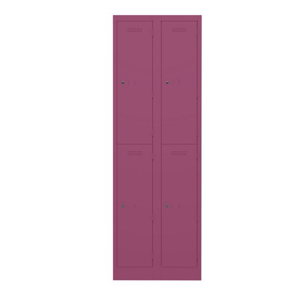 Bisley Garderobenschrank Primary Locker, 2 Abteile mit je 2 Fächern übereinander, 621 beere, PL3050D2621