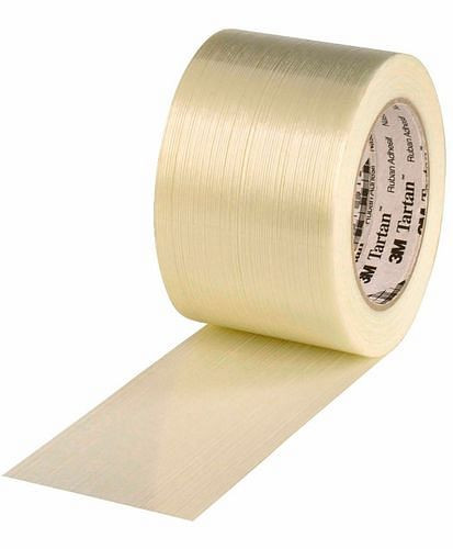 3M Filamentband für Schwer- und Gefahrgutverpackungen, 75 mm breit x 50 m, Stärke 100µ, VE: 12 Rollen, 299493