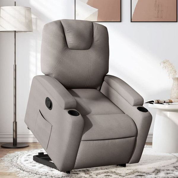 vidaXL Relaxsessel mit Aufstehhilfe Taupe Stoff, 3204376