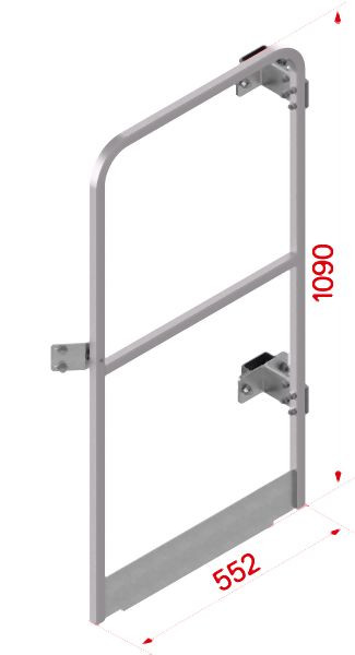 HYMER Durchgangssperre mit Fußleiste für seitlichen Ausstieg, Aluminium, Außenbreite 552 mm, Höhe 1.090 mm, 55666