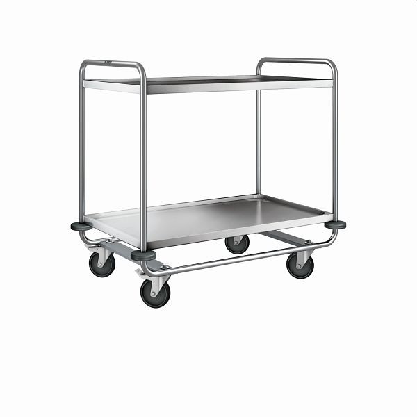 B.PRO SW 10 X 6-2 Servierwagen aus rostfreiem Edelstahl mit stahlverzinkten Rollen mit 4 Lenkrollen, 555536