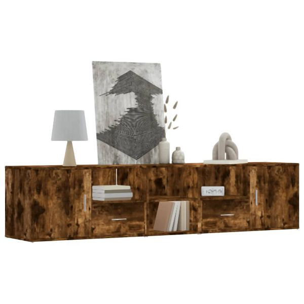 vidaXL Eckregal Räuchereiche 200x40x45 cm Holzwerkstoff, 3307832