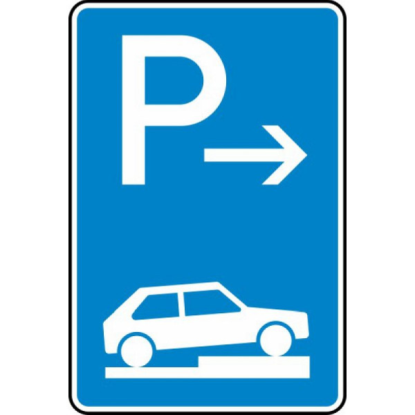 Stein HGS Parken auf Gehwegen halb quer zur Fahrtrichtung rechts (Ende) Nr. 315-77, 420 x 630 mm, RA2, Alform, 315-77-122