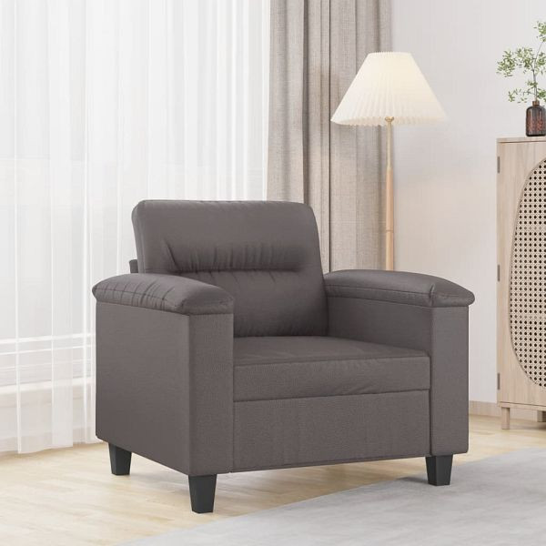 vidaXL Sessel Grau 60 cm Kunstleder, Top-Qualität, 359575