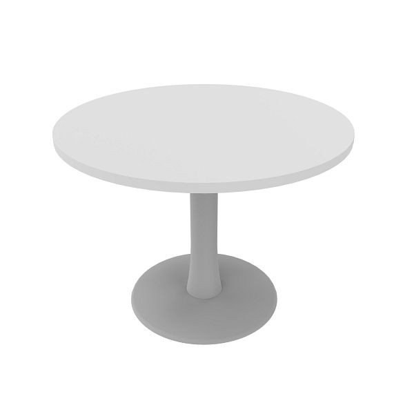 Quadrifoglio Konferenztisch IDEA, rund, Durchmesser 100cm Farbe: Platte Weiß / Gestell Alufarbig, COTC10C/0RHT