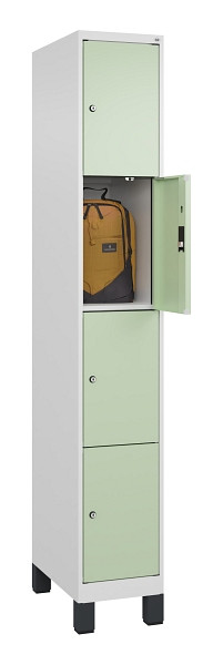 C+P Schließfachschrank Evolo PLUS, mit Füßen, 4 Fächer, 1950x300x500mm, 9016/60, 049010-104 S10019