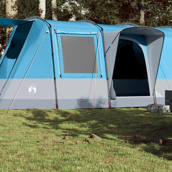 vidaXL Tunnelzelt 4 Personen Blau Wasserdicht, Material: 185T Polyester mit PU-Beschichtung, 94629