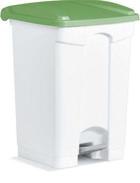 Deskin Tretabfallsammler, aus Kunststoff, Korpus weiß, Deckel grün, H 605 x B 410 x T 400 mm, 276465