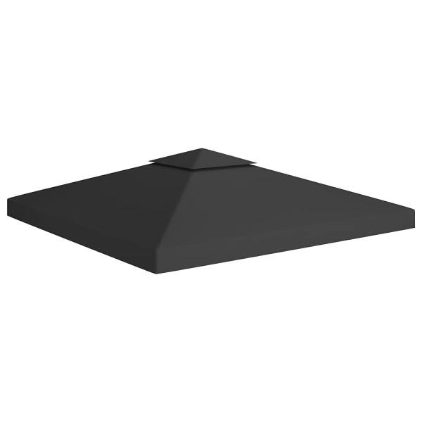 vidaXL Pavillon-Dachplane mit Kaminabzug 310 g/m² 3x3 m Schwarz, 312072