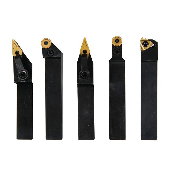 Optimum Drehmeißel-Satz, Drehmeissel mit Wendeplatten 5-teilig 16 mm in Alu Box, 3441610