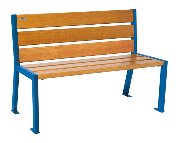 Procity Sitzbank Silaos 6 Holzlatten, 1200 mm, Ohne Armlehne, Holz & Stahl, helle Eiche/RAL 5010, 209601.5010.CHEC