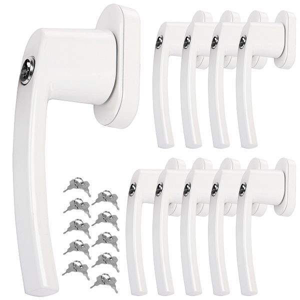 monzana Fenstergriff 10er-Set Weiß abschließbar, 992354
