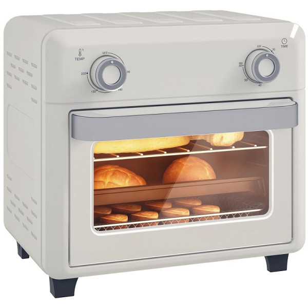 HOMCOM 10L Heißluft-Ofen zum Grillen, Backen und Frittieren, Timer, 1000W, Spülmaschinenfest, 800-202V90CW