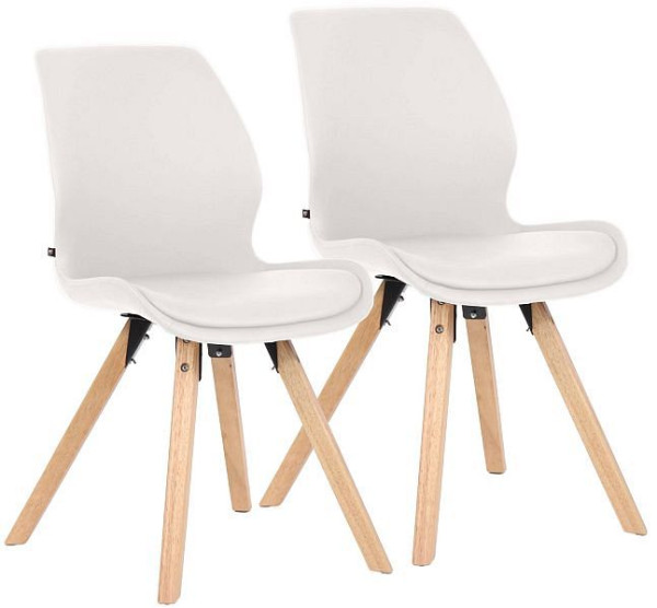 CLP 2er Set Stuhl Luna Kunstleder, weiß, 322282, 4251756491338