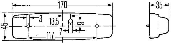 HELLA Innenraumleuchte, Halogen, 24/12V, 20W, Anbau/geschraubt, Lichtscheibenfarbe: glasklar, Innenraum, 2JA 001 364-001