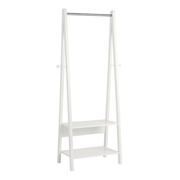 SoBuy Garderobenständer mit 2 Ablagen Weiß 66x39x180 cm, Modern, FRG59-W