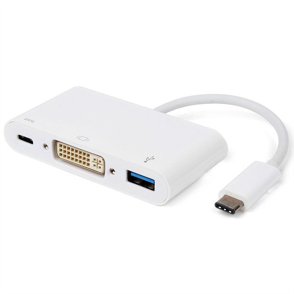ROLINE Display Adapter USB Typ C - DVI + USB 3.2 Gen 1 Typ A + PD, 12.02.1130