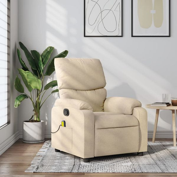 vidaXL Massagesessel Creme Stoff, Füllmaterial: Schaumstoff, PP-Faser, 373431