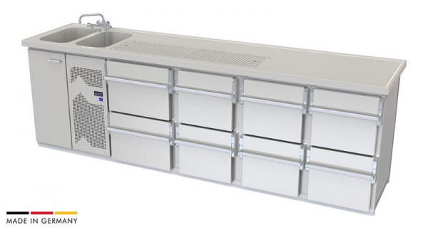 hefa Theke Brillant 29/2L-ZZZZ, Abmaße: 950 x 2.900 x 650/700 mm, Brillant 29/2L-ZZZZ