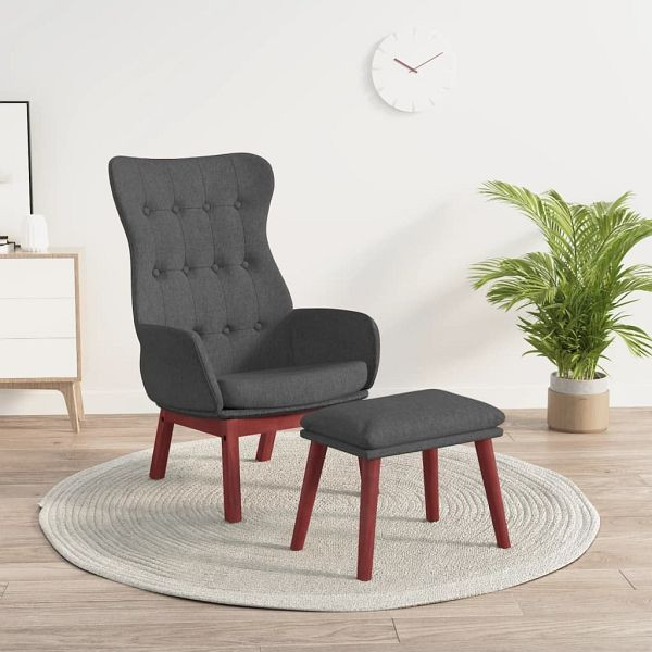 vidaXL Relaxsessel mit Hocker Dunkelgrau Stoff, 3097724