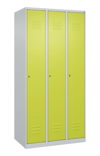 C+P Umkleidespind Classic PLUS, 3 Abteile, 1850x900x500mm, 7035/0024, Zylinderschlösser, 080000-30 S10030