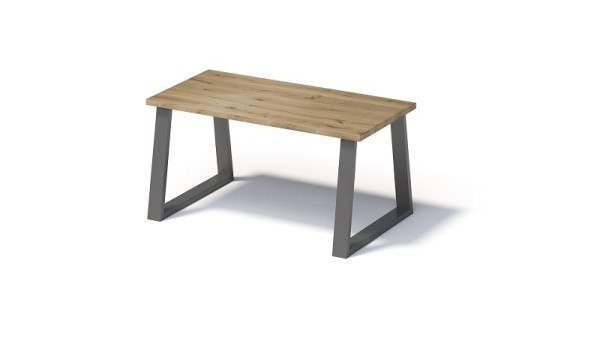 Bisley Fortis Table Regular, 1600 x 800 mm, gerade Kante, geölte Oberfläche, T-Gestell, Oberfläche: natürlich / Gestellfarbe: blankstahl, F1608TP303