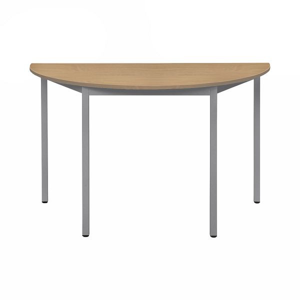 Bisley Mehrzwecktisch, Halbrund, Breite 1200 mm, Tiefe 600 mm, 19mm Tischstärke, 399 chrom x BC buche, MTH1206BC399