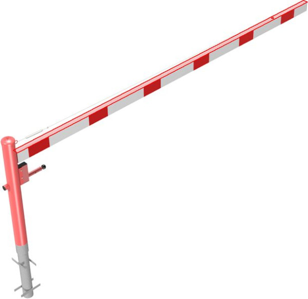 Schake Drehschranke mit Seilzugverstärkung, zum Einbetonieren, Schrankenbaumlänge: 3500 mm, mit Dreikantverschluss, 4113_35FB