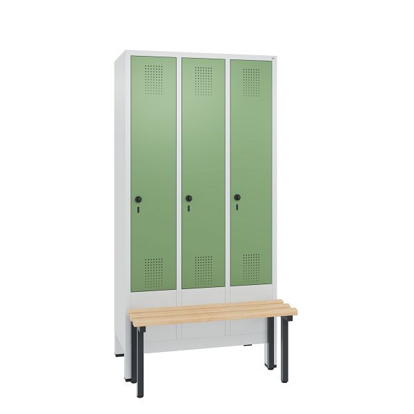 C+P Spind Evolo, 3 Abteile, H1850xB900xT815 mm, Grau/Resedagrün, 48030-30 S10396