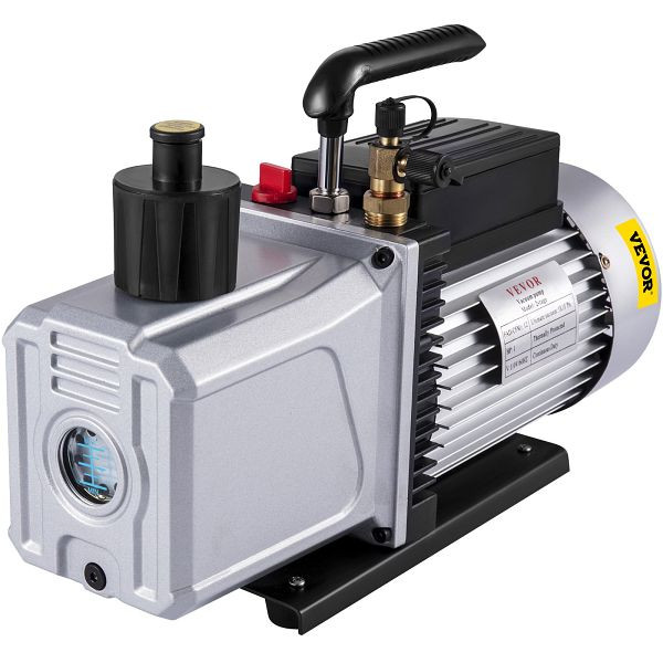 VEVOR Vakuumpumpe Unterdruckpumpe zweistufig 1HP 12CFM Einlassanschluss 1/4Zoll, 12CFM1HPSJZKB0001V2