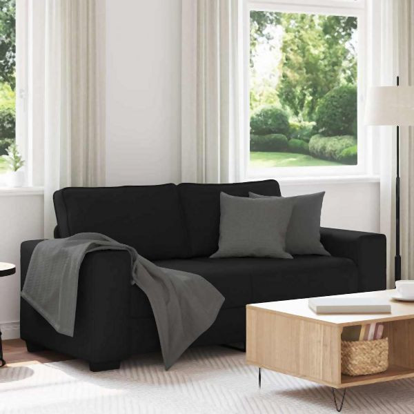vidaXL 2-Sitzer-Sofa Schwarz 140 cm Abmessung Stoff, 4105168