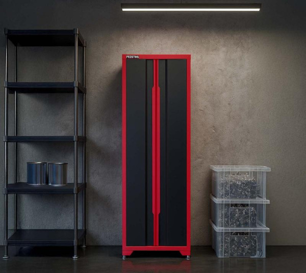 FEISTOS Werkstatteinrichtung Novo Solo, Werkstatt Hochschrank schwarz & rot, 45,7x66x198cm, FEGSG2