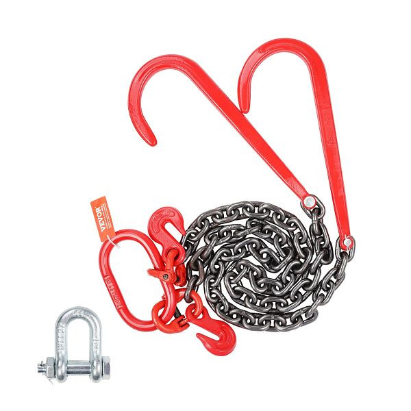 VEVOR 10mmx90cm G80 Abschleppkette J-Haken Stahlkette Transportkette 7074kg, RTJGTLMGFH1JKLASKV0