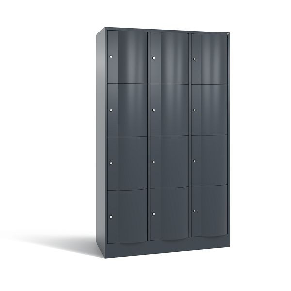 C+P Schließfachschrank Resisto, 12 Fächer, H1950xB1148xT540 mm, Anthrazit, 8470-372 S10241